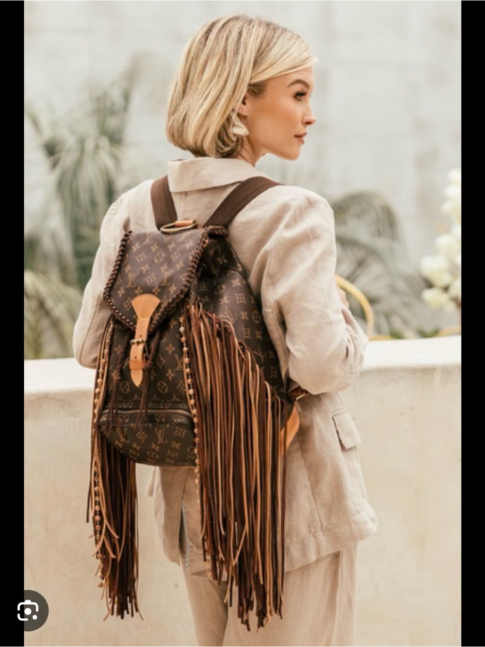 Vintage Boho Louis Vuitton Fringe Backpack